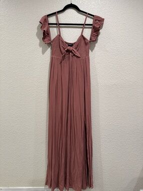 Wishlist Women’s Mauve Pink Maxi Dress with Tie Front